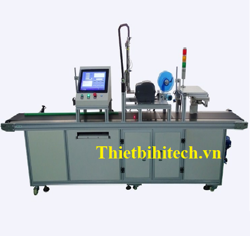 Máy dán nhán nhãn kết hợp in nhãn tự động kích thước lớn, Năng suất máy 30-80 sản phẩm/phút